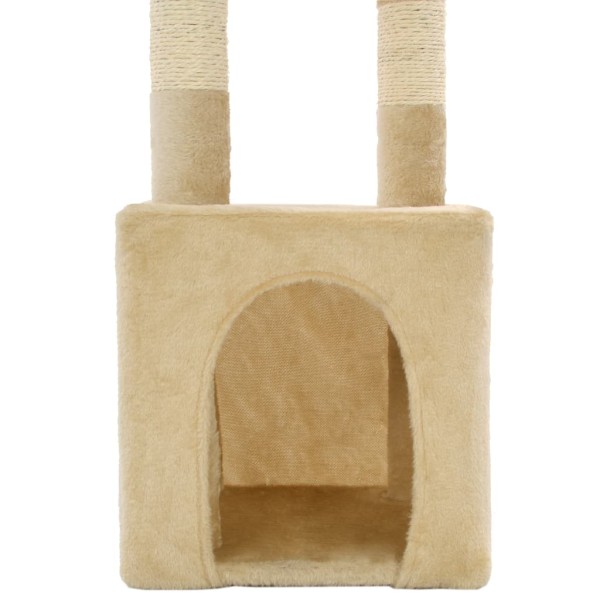 Rascador para gatos con poste rascador de sisal 109 cm beige