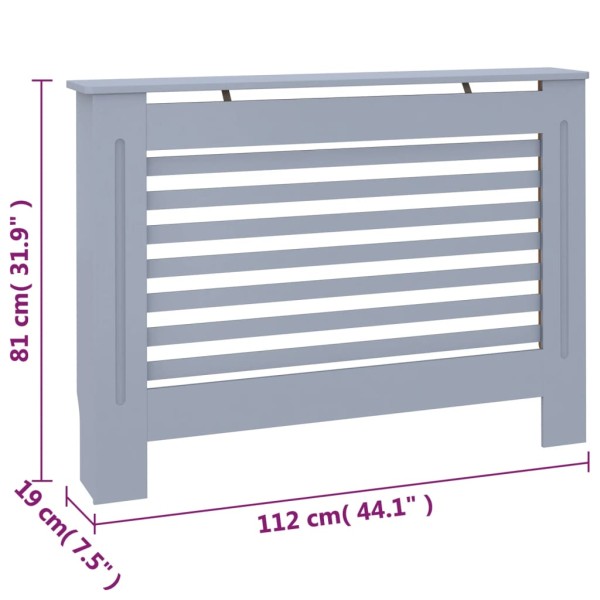 Cubierta para radiador MDF gris antracita 112x19x81,5 cm