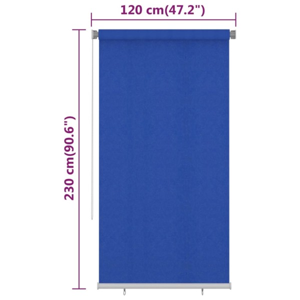 Persiana enrollable de jardín HDPE azul 120x230 cm