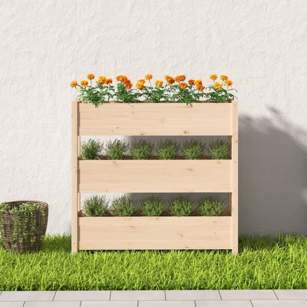 Jardinera de madera maciza de pino 112x25x104,5 cm