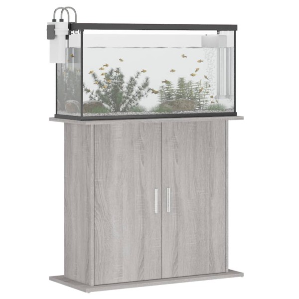 Soporte para acuario madera ingeniería gris Sonoma 81x36x73 cm