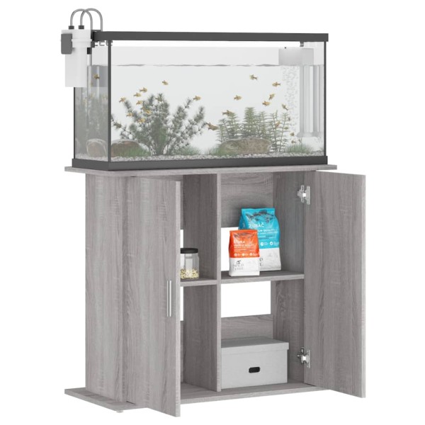 Soporte para acuario madera ingeniería gris Sonoma 81x36x73 cm