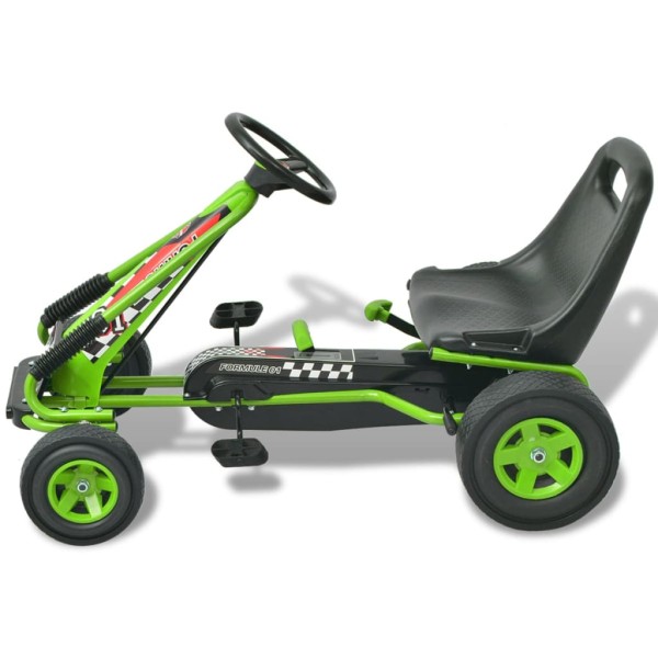 Kart con pedales asiento ajustable verde