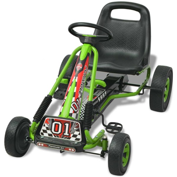 Kart con pedales asiento ajustable verde