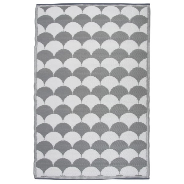 Esschert Design Alfombra de exterior 180x121 cm gris y blanco OC24