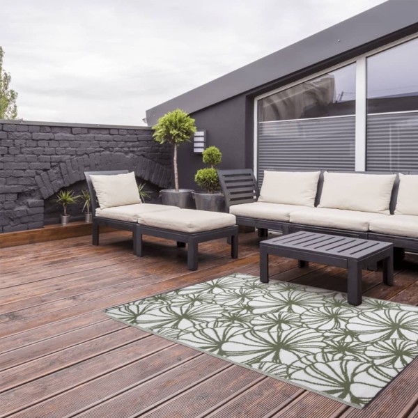 Esschert Design Alfombra de exterior estampado floral 241x152 cm OC21