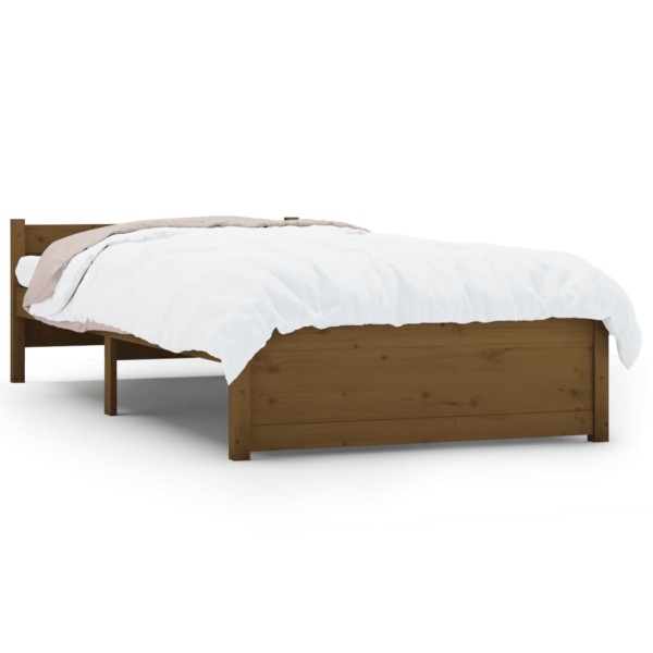 Estructura de cama madera maciza marrón miel 90x190 cm