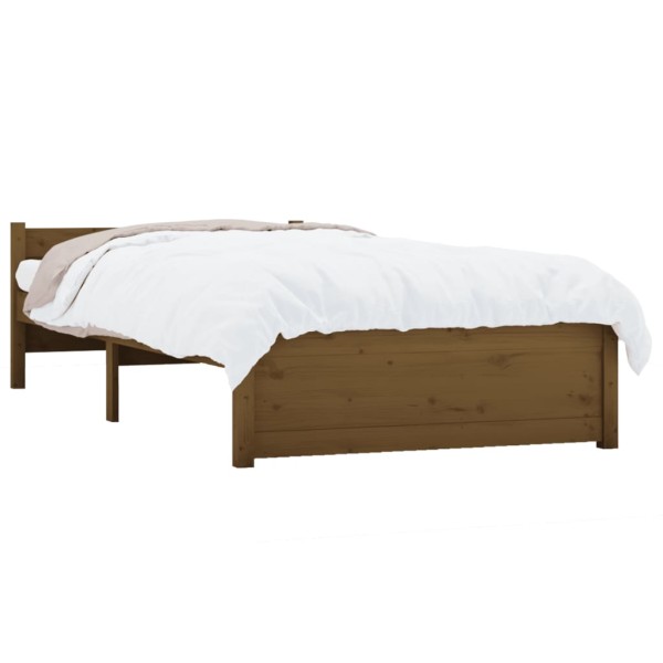 Estructura de cama madera maciza marrón miel 90x190 cm