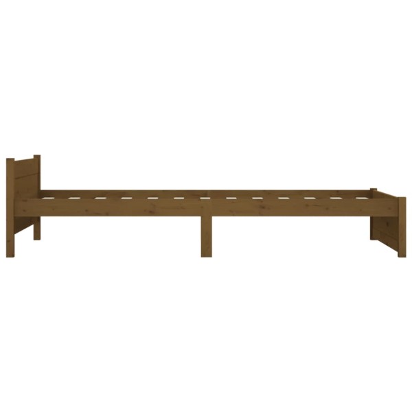 Estructura de cama madera maciza marrón miel 90x190 cm