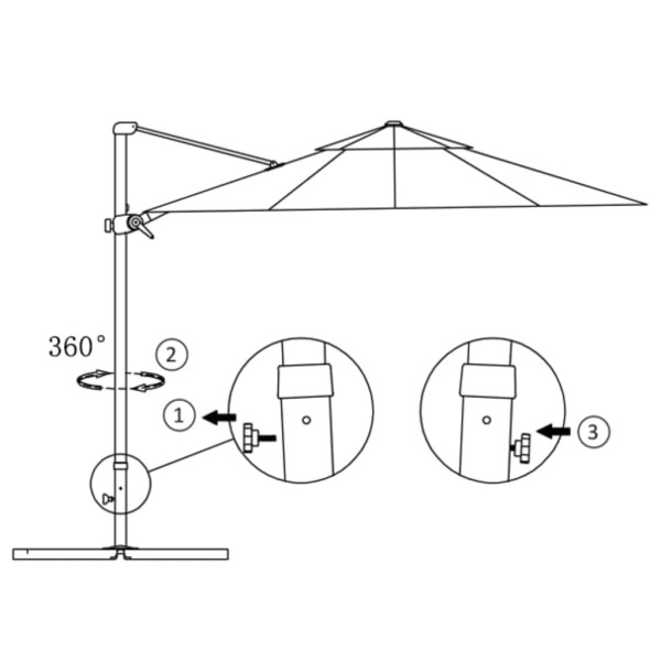 Sombrilla voladiza con poste de aluminio verde 300 cm