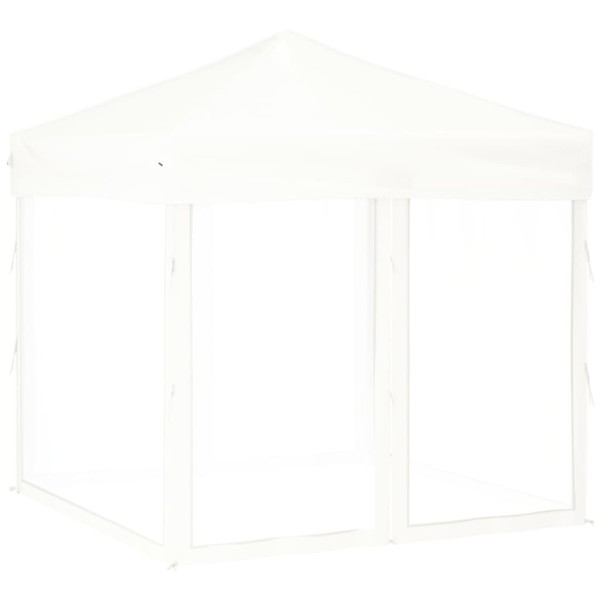 Carpa para fiestas plegable con paredes laterales blanca 2x2 m