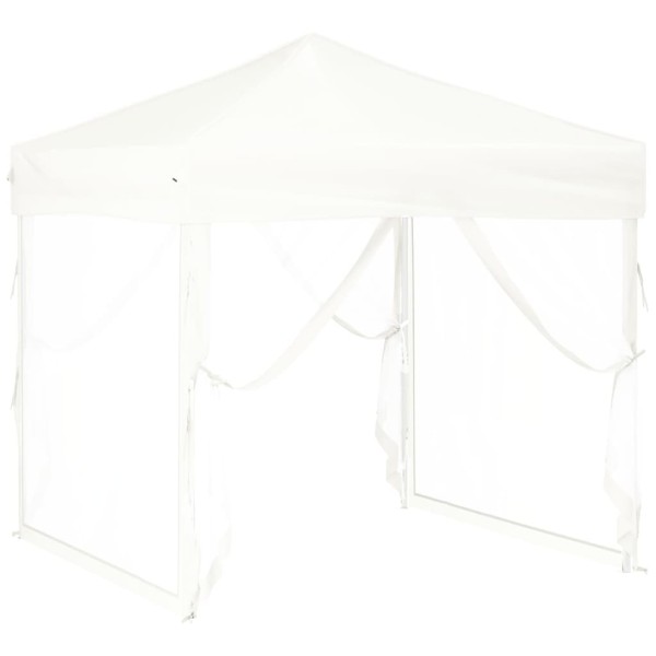 Carpa para fiestas plegable con paredes laterales blanca 2x2 m