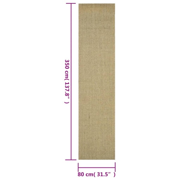 Alfombra de sisal natural verde 80x350 cm