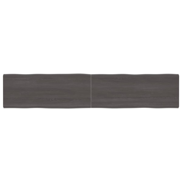 Tablero mesa madera tratada borde vivo marrón 200x40x(2-6) cm