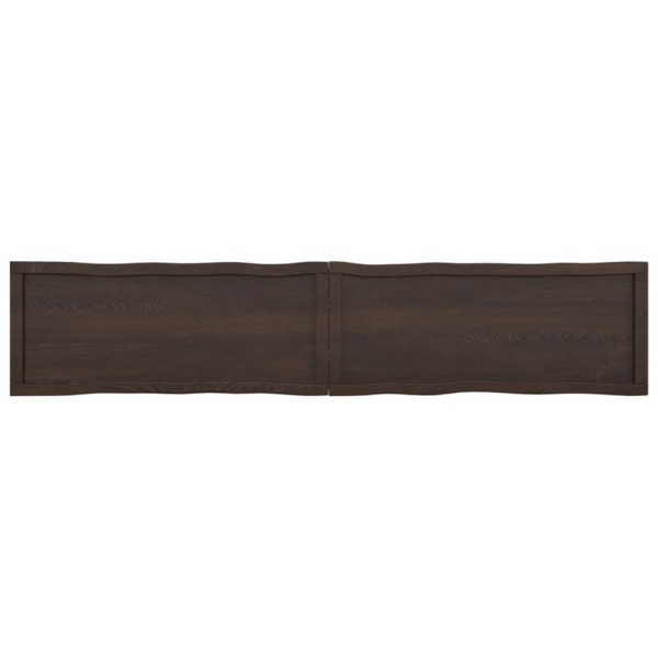 Tablero mesa madera tratada borde vivo marrón 200x40x(2-6) cm