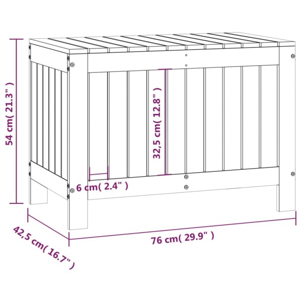 Caja de almacenaje jardín madera pino marrón miel 76x42,5x54 cm