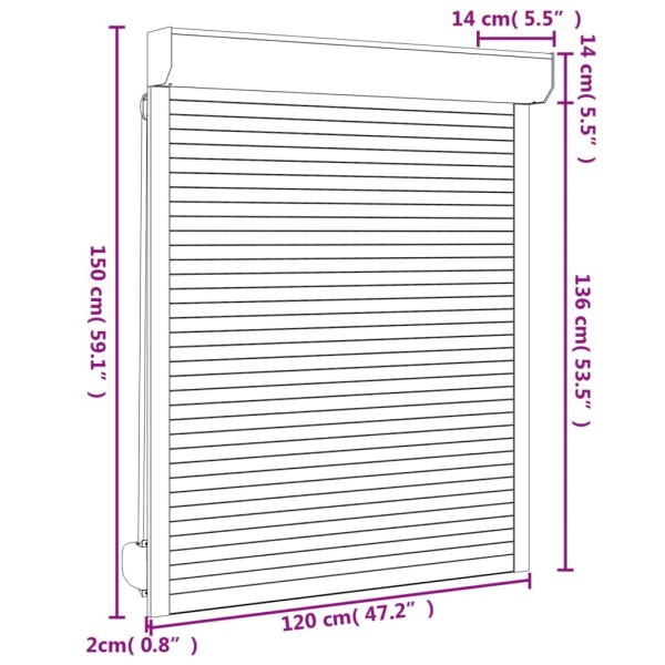 Persiana de aluminio blanca 120x150 cm