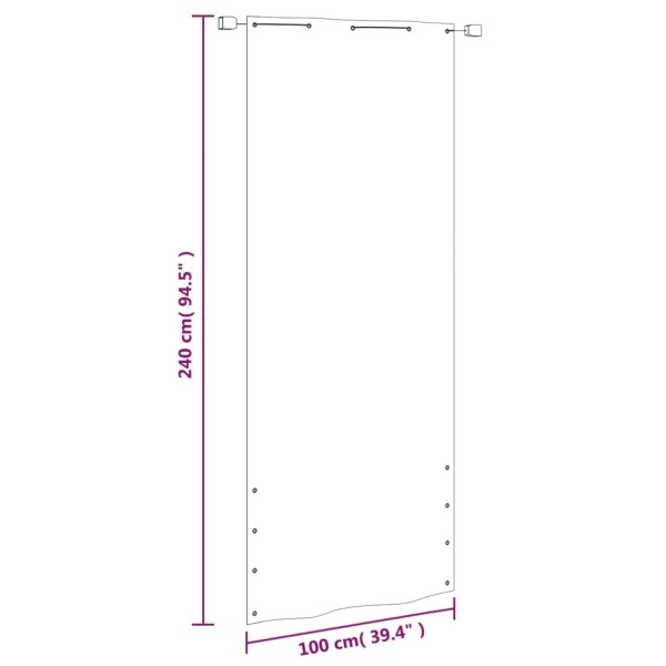 Toldo pantalla para balcón tela oxford blanco 100x240 cm