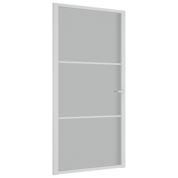 Puerta interior de vidrio y aluminio blanco mate 102,5x201,5 cm