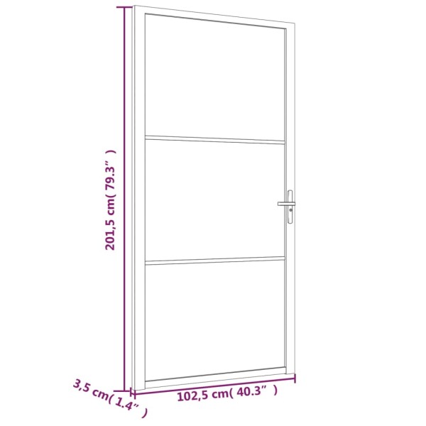 Puerta interior de vidrio y aluminio blanco mate 102,5x201,5 cm