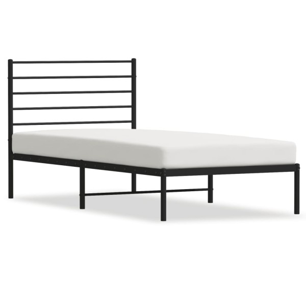 Estructura de cama con cabecero metal negro 107x203 cm