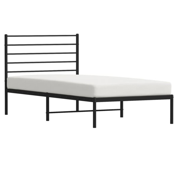 Estructura de cama con cabecero metal negro 107x203 cm