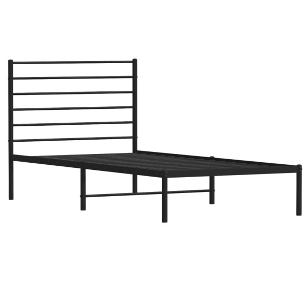 Estructura de cama con cabecero metal negro 107x203 cm