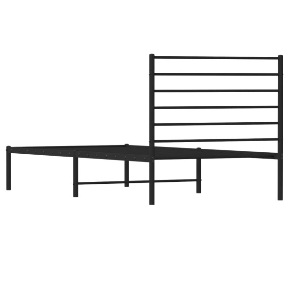 Estructura de cama con cabecero metal negro 107x203 cm