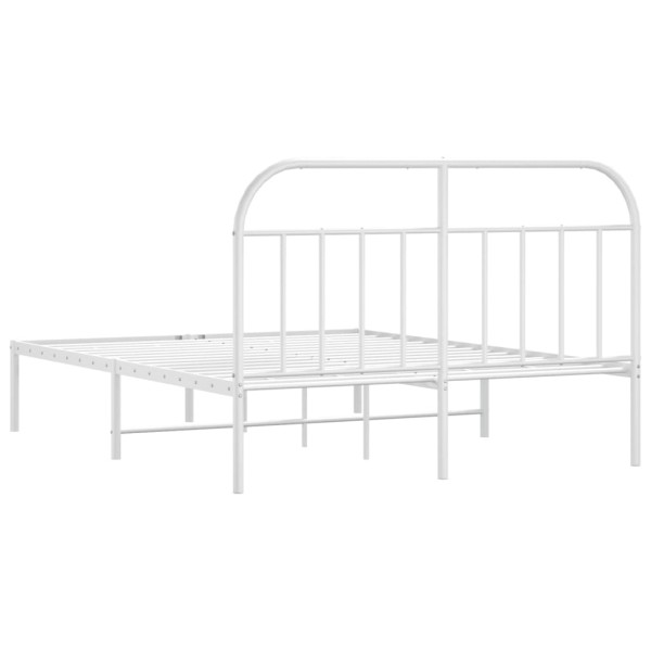 Estructura de cama de metal con cabecero blanco 183x213 cm