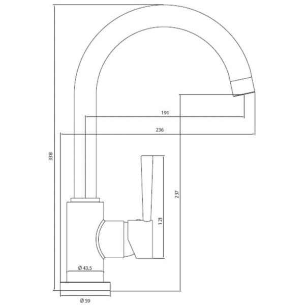 SCHÜTTE Grifo mezclador para fregadero CORNWALL cromado