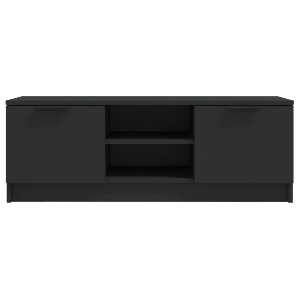 Mueble de TV madera contrachapada negro 102x35x36,5 cm