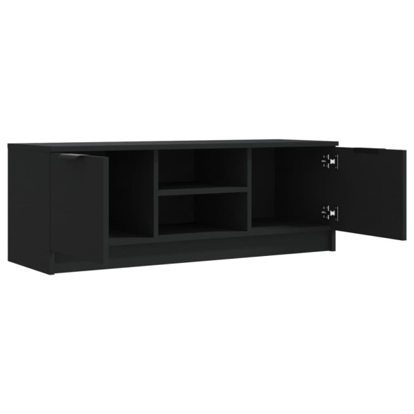 Mueble de TV madera contrachapada negro 102x35x36,5 cm