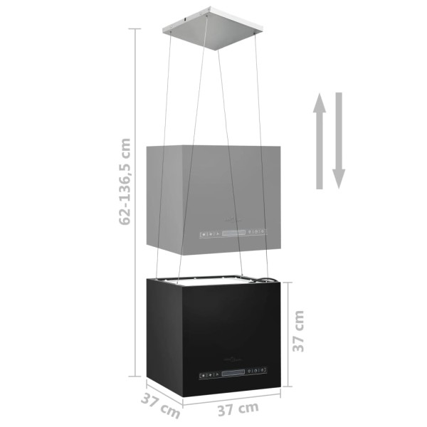 Campana extractora colgante táctil LCD acero recubierto 37 cm