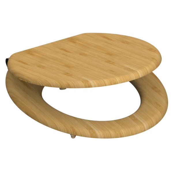 SCHÜTTE Asiento de inodoro con cierre suave NATURAL BAMBOO