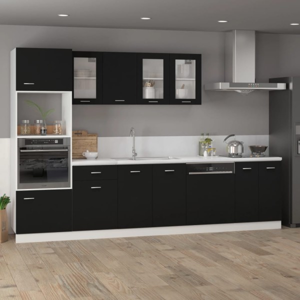 Armario inferior cajón cocina madera ingeniería negro