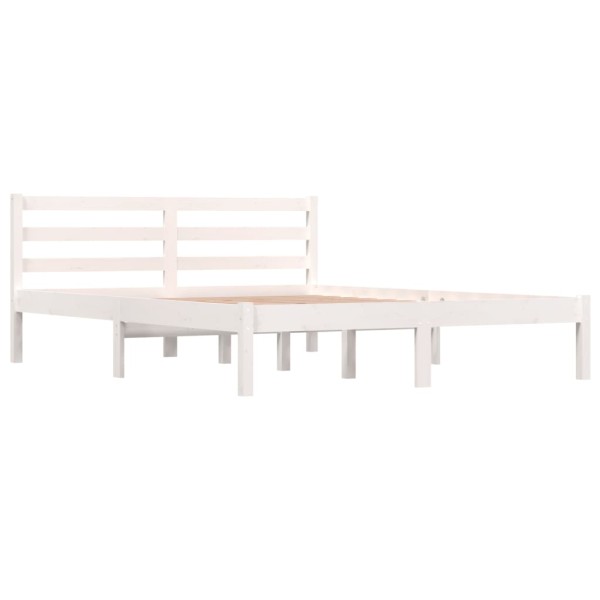 Estructura de cama madera maciza de pino blanco 140x190 cm