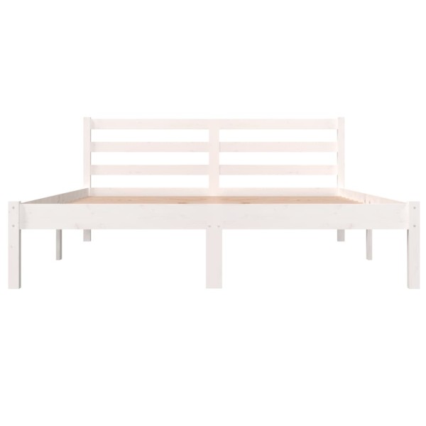 Estructura de cama madera maciza de pino blanco 140x190 cm