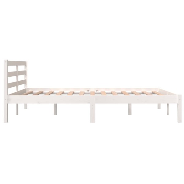 Estructura de cama madera maciza de pino blanco 140x190 cm