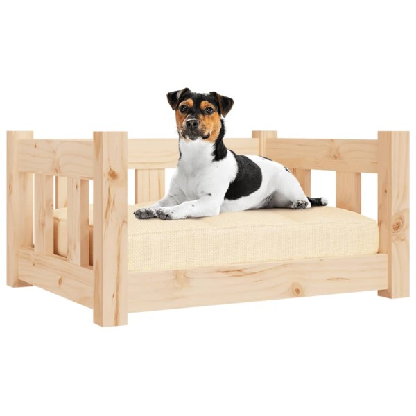 Cama para perros madera maciza de pino 55,5x45,5x28 cm