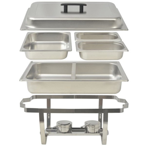 Set calentador de comida para buffet 3 piezas acero inoxidable