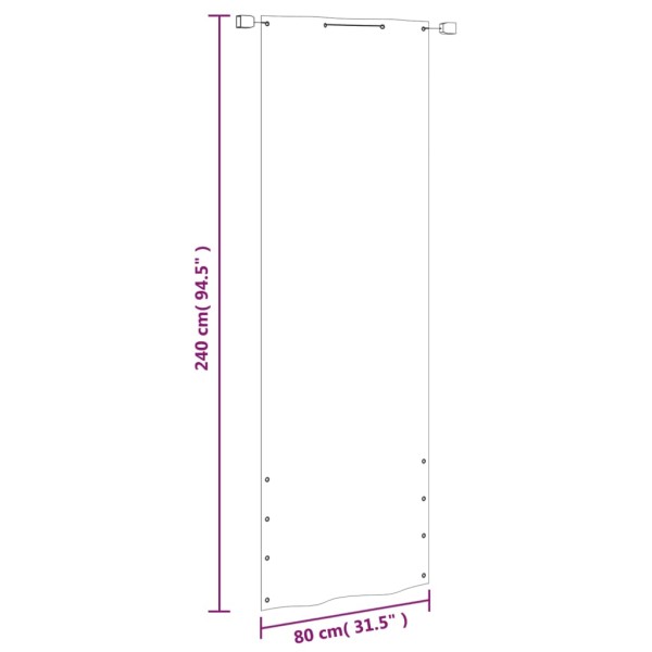 Toldo pantalla para balcón tela oxford verde claro 80x240 cm