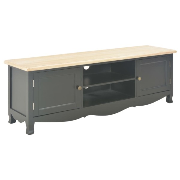 Mueble para TV madera maciza de mango negro 120x30x40 cm