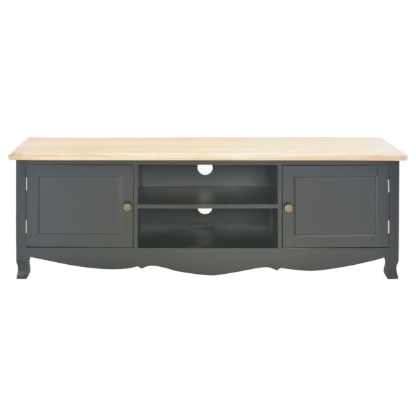 Mueble para TV madera maciza de mango negro 120x30x40 cm