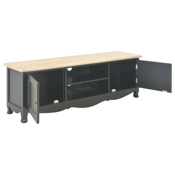 Mueble para TV madera maciza de mango negro 120x30x40 cm