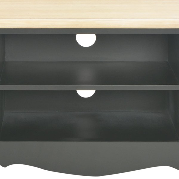 Mueble para TV madera maciza de mango negro 120x30x40 cm