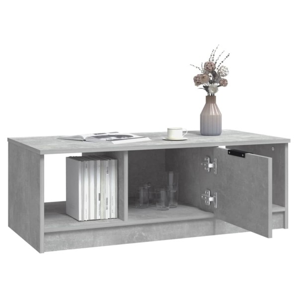 Mesa de centro madera de ingeniería gris hormigón 102x50x36 cm