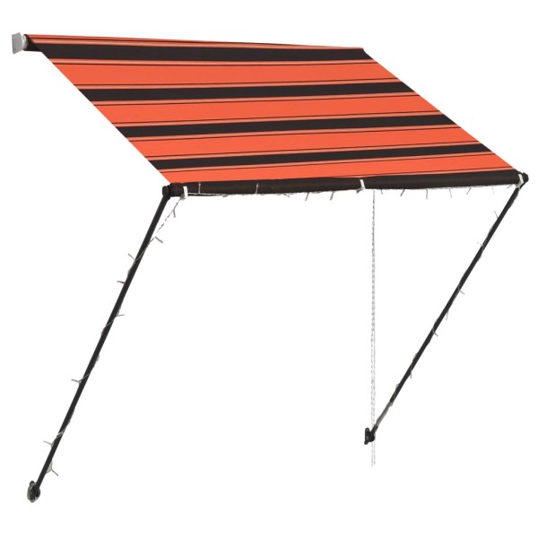 Toldo retráctil con LED naranja y marrón 150x150 cm