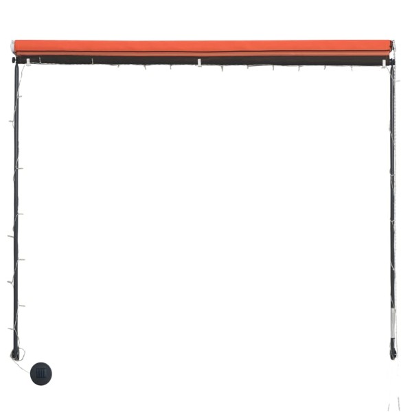 Toldo retráctil con LED naranja y marrón 150x150 cm