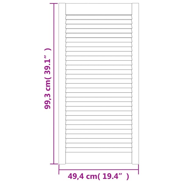 Puerta de armario lamas 2 uds madera pino blanco 99,3x49,4 cm