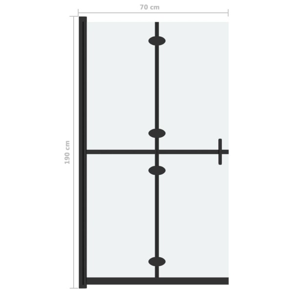 Mampara de ducha plegable vidrio ESG esmerilado 70x190 cm